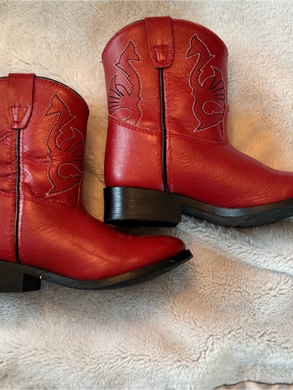 Masterson Boot Company Toddlers Red Western Leather Cowgirl Boots